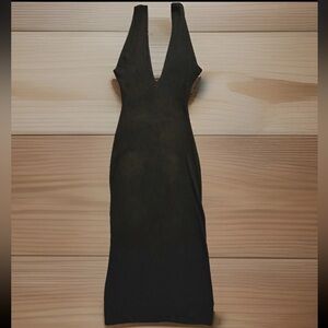 HOUSE OF HARLOW Dress Womens Medium Black Backless Deep V-neck Sleeveless Maxi